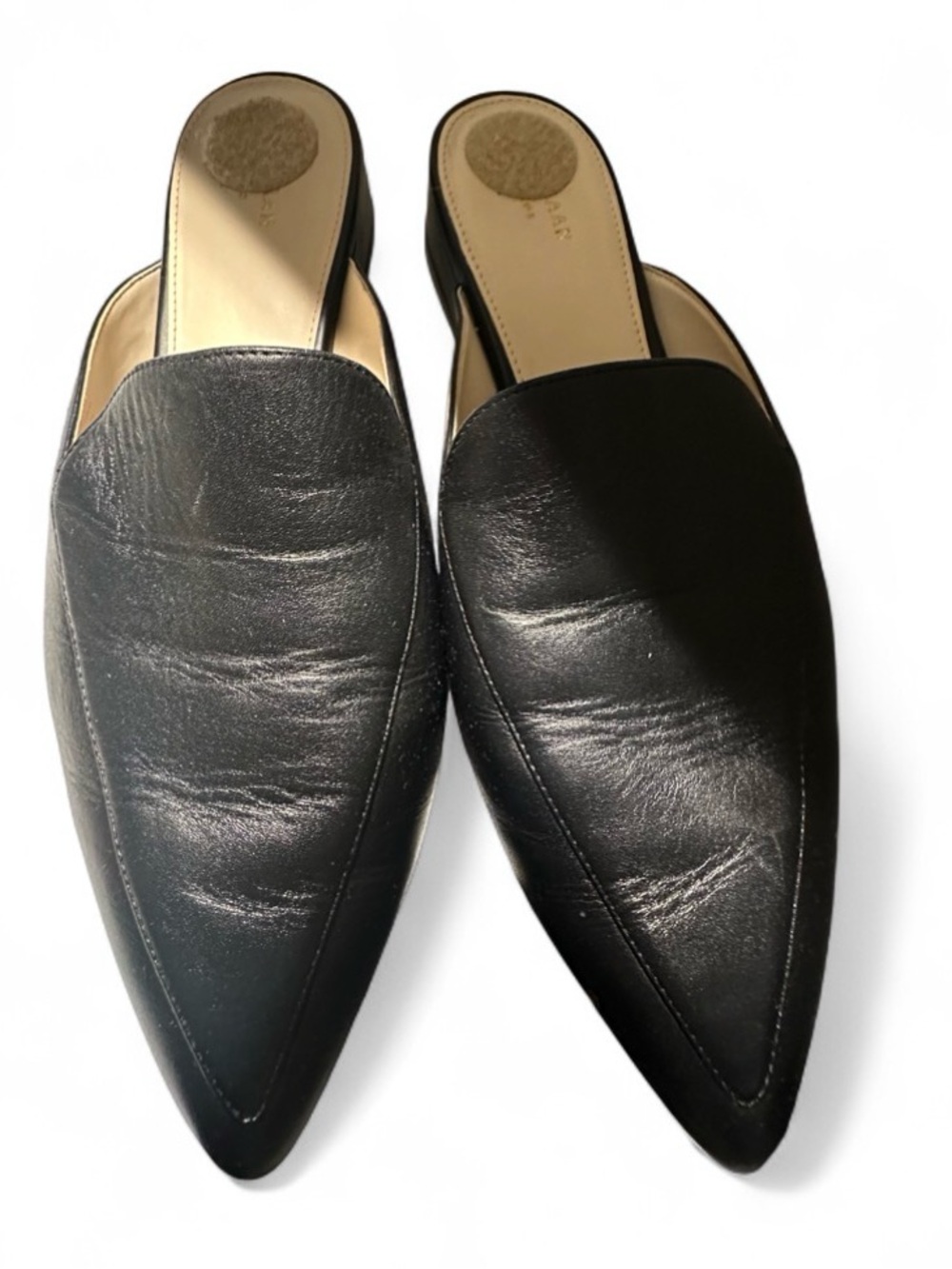 Cole Haan Women's Black Pointed Leather Mule Clogs size 10B
